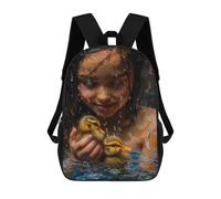 sinyumoney Lovely Ducks Painting Sac À Dos Scolaire Pour Enfants, Sac D'école Imprimé En 3D, Sac D'école Tendance Pour Garçons, Élèves Du Primaire Et Du Collège 17inch