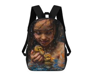 sinyumoney Lovely Ducks Painting Sac À Dos Scolaire Pour Enfants, Sac D'école Imprimé En 3D, Sac D'école Tendance Pour Garçons, Élèves Du Primaire Et Du Collège 17inch
