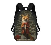 sinyumoney Lovely Xmas Red Fox Sacs À Dos Imprimés En 3D Pour Enfants, Sacs D'école Tendance Pour Garçons, Élèves Du Primaire Et Du Collège 17inch
