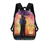 sinyumoney Lovers in The Rain Sac À Dos Scolaire Imprimé En 3D Pour Garçons Et Filles, Sac À Dos Pour Ordinateur Portable Pour Enfants/étudiants/adultes 17inch