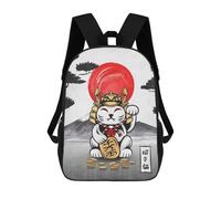 sinyumoney Lucky Cat Japan Art Sac À Dos Enfant Imprimé En 3D, Sac D'école Pour Garçons, Sac À Dos Cool Et Décontracté, Sac À Dos Amusant Pour Enfants Et Adolescents 17inch