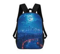 sinyumoney Lunar Metropolis Sac À Dos Scolaire Imprimé En 3D Pour Garçons Et Filles, Sac À Dos Pour Enfants, Sac De Voyage 17inch