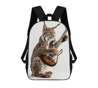 sinyumoney Lynx Guitar Sacs À Dos 17 Pouces Pour Enfants, Sacs D'école Imprimés En 3D Pour Élèves Du Primaire Et Du Collège, Garçons Et Filles
