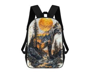 sinyumoney Lynx Mountain Sunset Sac À Dos Enfant Tendance Et Amusant, Sac À Dos Pour Garçons Et Adolescents, Sac D'école Imprimé En 3D Pour Garçons 17inch