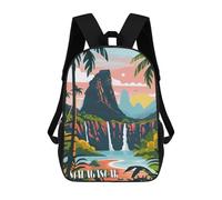 sinyumoney Madagascar Falls Sacs À Dos Pour Enfants, Sac D'école Imprimé En 3D, Cartable Pour Enfants, Sac De Voyage, Sac À Dos Garçon Fille, Sac D'école Pour Enfants 17inch