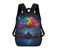 sinyumoney Magic Colorful Neon Tree Sacs À Dos Imprimés En 3D Pour Enfants 17inch Sacs À Dos Tendance Et Décontractés Pour La Journée, Sacs De Voyage, Sacs À Dos D'extérieur Pour Garçons Et Filles