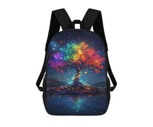 sinyumoney Magic Colorful Neon Tree Sacs À Dos Imprimés En 3D Pour Enfants 17inch Sacs À Dos Tendance Et Décontractés Pour La Journée, Sacs De Voyage, Sacs À Dos D'extérieur Pour Garçons Et Filles