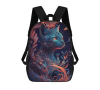 sinyumoney Magical Cat Artwork Sac À Dos Enfant, Cartable, Sac D'école, Motif Dessin Animé 3D, Sac Pour Ordinateur Portable, Pour Garçons Et Filles 17inch