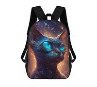 sinyumoney Magical Cat Goggles Fantasy Art Sacs À Dos Pour Enfants, Cartables Imprimés En 3D, Sacs À Dos Pour Élèves Du Primaire Et Du Collège (garçons Et Filles) 17inch