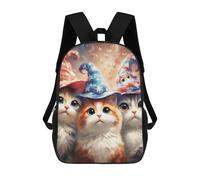 sinyumoney Magical Cat Hats Fantasy 17inch Sacs À Dos Scolaires Imprimés En 3D - Sacs À Dos Tendance Pour Garçons Du Primaire Et Du Collège