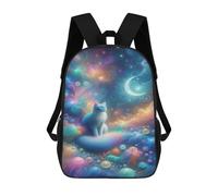 sinyumoney Magical Cosmic Cat Artwork 17inch Sacs À Dos Scolaires Imprimés En 3D - Sacs À Dos Tendance Pour Garçons Du Primaire Et Du Collège