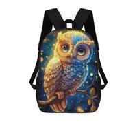 sinyumoney Magical Cute Glitter Owl 1 Sac À Dos Scolaire Imprimé En 3D, Sac À Dos Décontracté Pour Enfants, Sac D'école Imprimé En 3D Pour Garçons, Primaire Et Collège 17inch