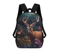 sinyumoney Magical Deer Butterflies Sacs À Dos Scolaires Pour Enfants, Cartables Imprimés En 3D, Sacs D'école Tendance Pour Garçons, Élèves Du Primaire Et Du Collège 17inch