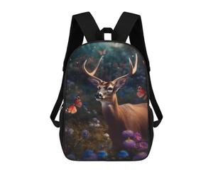 sinyumoney Magical Deer Butterflies Sacs À Dos Scolaires Pour Enfants, Cartables Imprimés En 3D, Sacs D'école Tendance Pour Garçons, Élèves Du Primaire Et Du Collège 17inch
