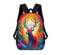 sinyumoney Magical Deer Forest Sac À Dos Enfant, Sac D'école, Sac À Dos Imprimé 3D Avec Motif De Dessin Animé, Grande Capacité, Pour Garçons Et Filles 17inch