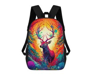 sinyumoney Magical Deer Forest Sac À Dos Enfant, Sac D'école, Sac À Dos Imprimé 3D Avec Motif De Dessin Animé, Grande Capacité, Pour Garçons Et Filles 17inch