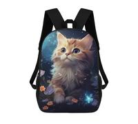 sinyumoney Magical Fantasy Kitten Sacs À Dos Tendance Imprimés En 3D 17inch Sac D'école Décontracté Pour Enfants, Garçons, Élèves Du Primaire Et Du Collège