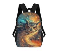 sinyumoney Magical Fire Owl Artwork 17inch Sacs À Dos Scolaires Imprimés En 3D - Sacs À Dos Tendance Pour Garçons Du Primaire Et Du Collège