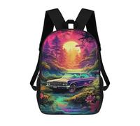sinyumoney Magical Forest Car Adventure 17inch Sacs À Dos Scolaires Imprimés En 3D - Sacs À Dos Tendance Pour Garçons Du Primaire Et Du Collège