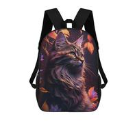 sinyumoney Magical Forest Cat Sac À Dos Enfant, Cartable, Sac D'école, Motif Dessin Animé 3D, Sac Pour Ordinateur Portable, Pour Garçons Et Filles 17inch