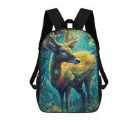 sinyumoney Magical Forest Deer Sac À Dos Scolaire Pour Enfants 17 Pouces, Sac À Dos Décontracté Pour Les Voyages, Grand Sac À Dos De Jour Pour Garçons Et Filles 17inch