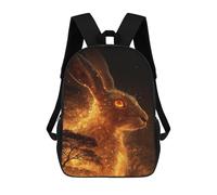 sinyumoney Magical Forest Fire Hare Sac À Dos Scolaire Imprimé En 3D Pour Garçons Et Filles, Sac À Dos Pour Enfants, Sac De Voyage 17inch
