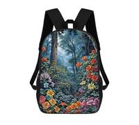 sinyumoney Magical Forest Flowers Sac À Dos Pour Garçons Et Adolescents, Sacs À Dos Pour Filles, Sacs À Dos Pour Tout-petits, Sacs À Livres Pour L'école Primaire Et Le Collège 17inch