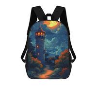sinyumoney Magical Forest Pathway with Tower Sac À Dos Scolaire, Sac De Voyage, Sac À Dos Universitaire Pour Fille, Adolescente 17inch