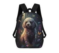 sinyumoney Magical Forest Poodle Sac À Dos Enfant, Cartable, Sacs À Dos Scolaires Imprimés En 3D Pour Élèves Du Primaire Et Du Collège, Cadeau D'anniversaire Pour Adolescents 17inch