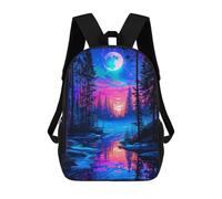 sinyumoney Magical Forest Reflections Sac À Dos Scolaire Imprimé En 3D Pour Enfants, Sac À Dos De Voyage, Sac Tendance Et Décontracté Pour Écoliers 17inch