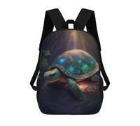 sinyumoney Magical Forest Turtle Art Print Sacs À Dos Pour Enfants 17inch Sac À Dos Scolaire, Sac D'école Imprimé En 3D Pour Garçons, Élèves Du Primaire Et Du Collège