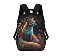 sinyumoney Magical Fox Art Print 17inch Sac À Dos Scolaire Imprimé En 3D Pour Enfants, Style Décontracté Et Tendance, Idéal Pour Les Voyages Et Les Études.