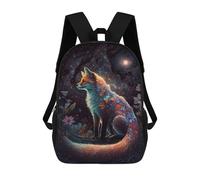 sinyumoney Magical Fox in Starry Night -2 Sacs À Dos Tendance Imprimés En 3D 17inch Sac D'école Décontracté Pour Enfants, Garçons, Élèves Du Primaire Et Du Collège