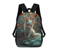 sinyumoney Magical Fox with Peacock Tail Sac À Dos Scolaire Pour Enfants 17 Pouces, Sac À Dos Décontracté Pour Les Voyages, Grand Sac À Dos De Jour Pour Garçons Et Filles 17inch