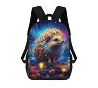 sinyumoney Magical Hedgehog in Fantasy Forest Sac À Dos Imprimé En 3D, Sac D'école Décontracté Et Tendance Pour Enfants, Sac D'école Pour Garçons, Collégiens 17inch