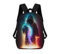 sinyumoney Magical Hooded Figure Sac À Dos Pour Garçons Et Adolescents, Sacs À Dos Pour Filles, Sacs À Dos Pour Tout-petits, Sacs À Livres Pour L'école Primaire Et Le Collège 17inch