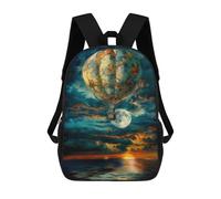 sinyumoney Magical Hot Air Balloon Flight 17inch Sac À Dos Scolaire Imprimé En 3D Pour Enfants, Style Décontracté Et Tendance, Idéal Pour Les Voyages Et Les Études.