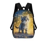 sinyumoney Magical Kitten Glitter Sac À Dos Scolaire Imprimé En 3D Pour Garçons Et Filles, Sac À Dos Pour Enfants, Sac De Voyage 17inch