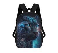 sinyumoney Magical Leopard with Flowers Sacs À Dos Tendance Imprimés En 3D 17inch Sac D'école Décontracté Pour Enfants, Garçons, Élèves Du Primaire Et Du Collège