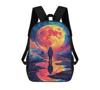 sinyumoney Magical Moonlit Journey Sac À Dos Scolaire Pour Enfants, Imprimé En 3D, Tendance Et Décontracté, Pour Garçons, Élèves Du Primaire Et Du Collège 17inch