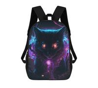 sinyumoney Magical Neon Cat Portrait Sac À Dos, Cartable Imprimé En 3D, Sac À Goûter, Sac À Dos De Voyage, Sac À Dos Entre Amis, Sac À Dos Scolaire Pour Filles Et Garçons 17inch
