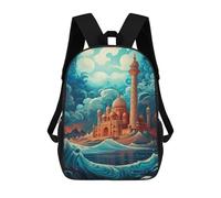 sinyumoney Magical Night Castle Sacs À Dos Pour Enfants 17inch Sac À Dos Scolaire, Sac D'école Imprimé En 3D Pour Garçons, Élèves Du Primaire Et Du Collège