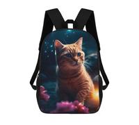 sinyumoney Magical Night Cat Sac À Dos Scolaire Pour Enfants Imprimé En 3D, Idéal Pour Les Voyages Et Les Lectures, Pour Les Garçons Et Les Élèves Du Primaire 17inch