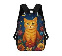 sinyumoney Magical Night Garden Cat -1 Sacs À Dos Tendance Imprimés En 3D 17inch Sac D'école Décontracté Pour Enfants, Garçons, Élèves Du Primaire Et Du Collège