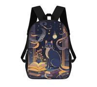 sinyumoney Magical Night Library Scene Sac À Dos Scolaire Imprimé En 3D Pour Garçons Et Filles, Sac À Dos Pour Enfants, Sac De Voyage 17inch