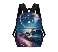 sinyumoney Magical Night Road to Stars Sac À Dos Scolaire Pour Enfants 17 Pouces, Sac À Dos Décontracté Pour Les Voyages, Grand Sac À Dos De Jour Pour Garçons Et Filles 17inch
