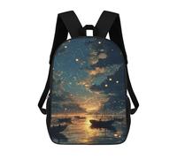 sinyumoney Magical Night Sky Over The Sea Sac À Dos Scolaire Imprimé En 3D Pour Enfants, Sac À Dos De Voyage, Sac Tendance Et Décontracté Pour Écoliers 17inch