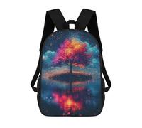 sinyumoney Magical Night Tree Reflections -1 Sacs À Dos Tendance Imprimés En 3D 17inch Sac D'école Décontracté Pour Enfants, Garçons, Élèves Du Primaire Et Du Collège