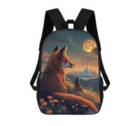 sinyumoney Magical Night with Fox 17inch Sac À Dos Scolaire Imprimé En 3D Pour Enfants, Style Décontracté Et Tendance, Idéal Pour Les Voyages Et Les Études.