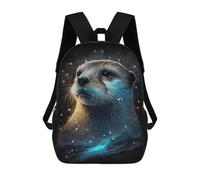 sinyumoney Magical Otter Portrait Sacs À Dos Tendance Imprimés En 3D 17inch Sac D'école Décontracté Pour Enfants, Garçons, Élèves Du Primaire Et Du Collège